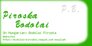 piroska bodolai business card